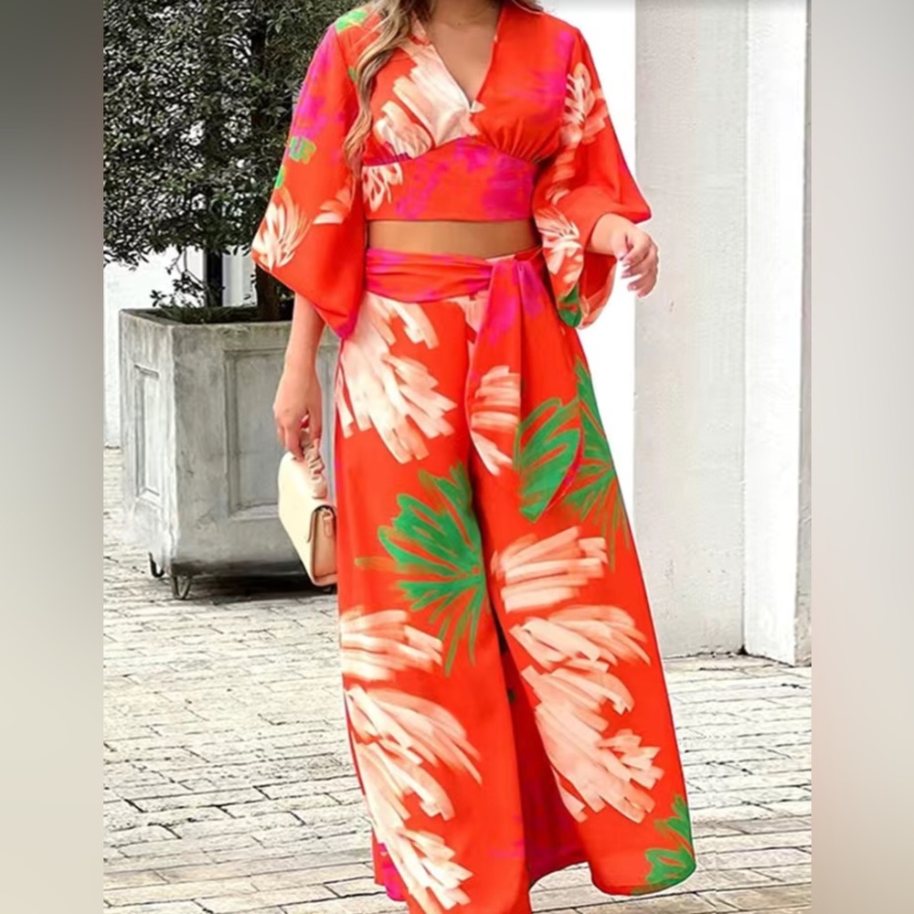 Two pieces pantsuit medium don’t have ticket but it’s new never used.
